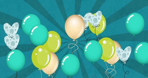 Colorful Balloons on Blue Background Celebrating Event - Download Free Stock Images Pikwizard.com