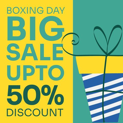 boxing day big sale discount advertisement with gift box - Download Free Stock Templates Pikwizard.com