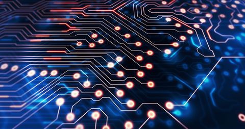 Futuristic Computer Circuit Board with Glowing Light Trails - Download Free Stock Images Pikwizard.com