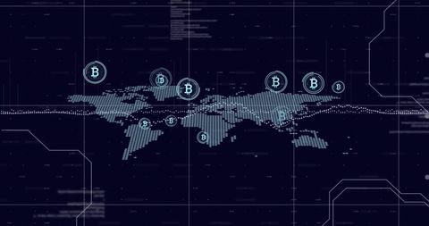 Global Cryptocurrency Network with Blockchain Technology - Download Free Stock Images Pikwizard.com