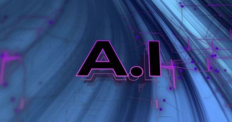 artificial intelligence concept on abstract blue background - Download Free Stock Images Pikwizard.com