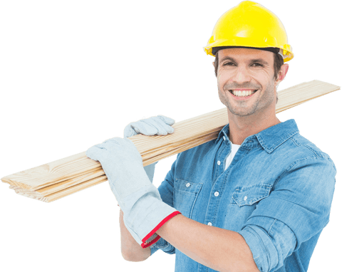 smiling carpenter carrying wooden planks transparent background - Download Free Stock Videos Pikwizard.com