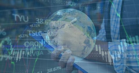 Global financial analyst envisioning market trends