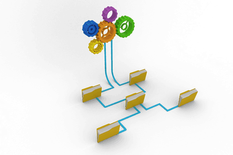 Transparent Data Networking with Gears and Folders - Download Free Stock Videos Pikwizard.com