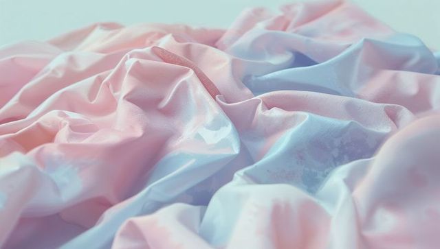 Smooth crumpled pastel fabric with glossy gradient