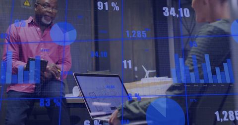 Business Meeting with Data Analytics on Digital Interface