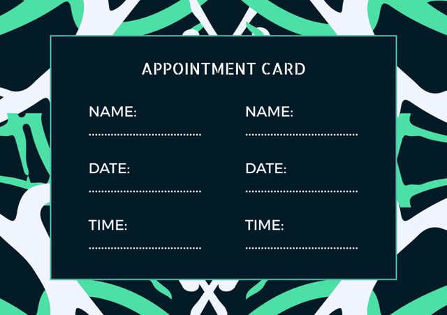 Abstract Appointment Card Template with Copy Space for Name, Date, and Time - Download Free Stock Templates Pikwizard.com