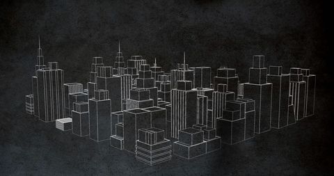 3D Cityscape Outline on Dark Background - Download Free Stock Images Pikwizard.com