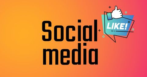 Bright Social Media Concept Design with Like Icon - Download Free Stock Images Pikwizard.com
