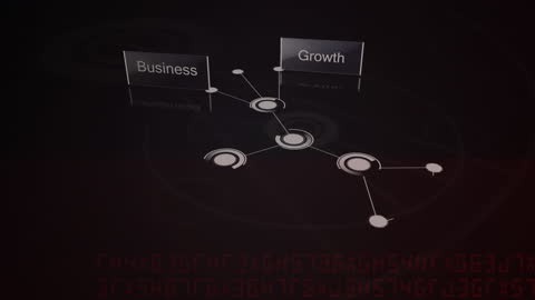 Futuristic Data Network Diagram Illustrating Business Growth Concepts