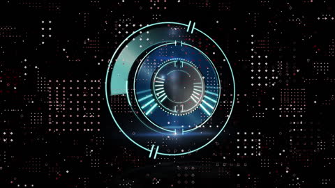 Futuristic Digital Scope Against Cyber Background