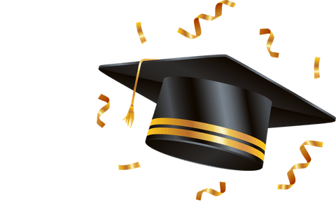 floating mortarboard cap with gold ribbons on transparent background - Download Free Stock Videos Pikwizard.com