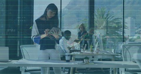 Business Team Analyzing Data in Office Setting