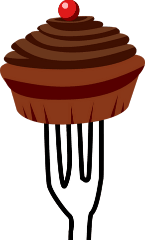 stylized chocolate cupcake with cherry on fork transparent background - Download Free Stock Videos Pikwizard.com