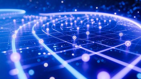 Futuristic 3D Network Grid with Illuminated Lines and Nodes - Download Free Stock Images Pikwizard.com