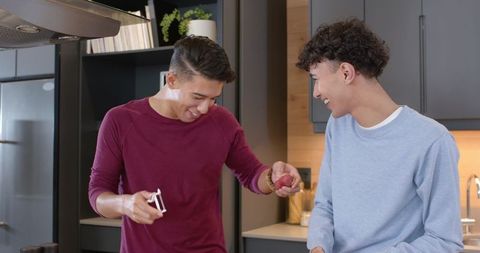 Friendship fun and skills in modern kitchen