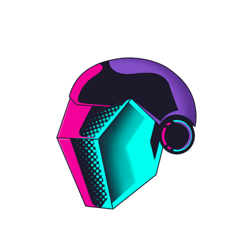 futuristic helmet with neon halftone shading on transparent background - Download Free Stock Videos Pikwizard.com