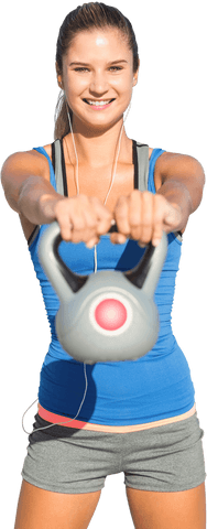caucasian woman exercising with kettlebell on transparent background - Download Free Stock Videos Pikwizard.com
