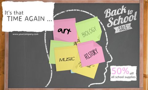 back-to-school promo with sticky note brain visualization - Download Free Stock Templates Pikwizard.com
