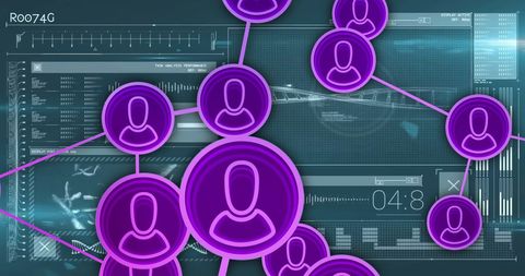 Digital Networking User Icon Linked with Data Visualization Interface - Download Free Stock Images Pikwizard.com