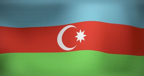 Waving Flag of Azerbaijan Displaying National Symbolism - Download Free Stock Images Pikwizard.com