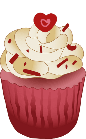 red cupcake with cream and heart decorations transparent background - Download Free Stock Videos Pikwizard.com