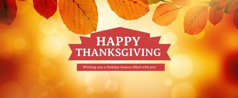 Festive thanksgiving greeting with autumn leaves