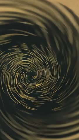 Rotating Dark Gold Vortex Expanding Over Shifting Tan and Charcoal Backdrop Vertical Loop