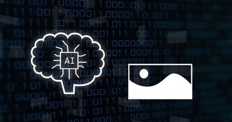 AI Technology Concept with Brain and Image Binary Code - Download Free Stock Images Pikwizard.com