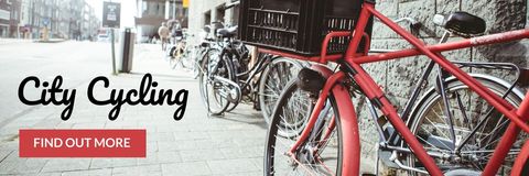 Urban bicycle parking on busy city street