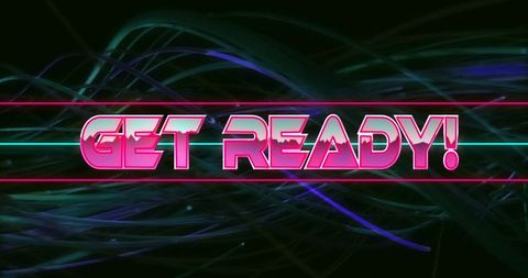 Vibrant Abstract Design with Dynamic Lines and Text