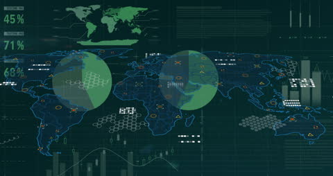 Global Data Interface with World Map Animation