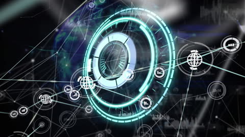 Digital Network Visualizer with Global Sphere and High-Tech Connections