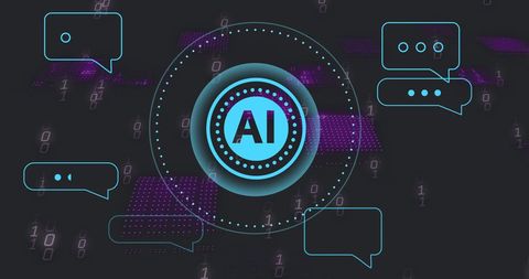 AI Chat Interface with Data Processing in Futuristic Design - Download Free Stock Images Pikwizard.com