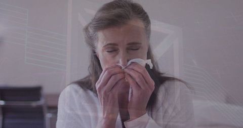 senior woman sneezing health it concept overlay - Download Free Stock Images Pikwizard.com