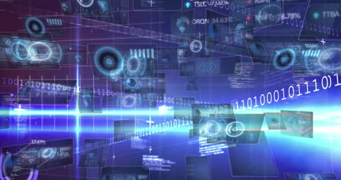 Digital Future Concept with Virtual Data Processing Display
