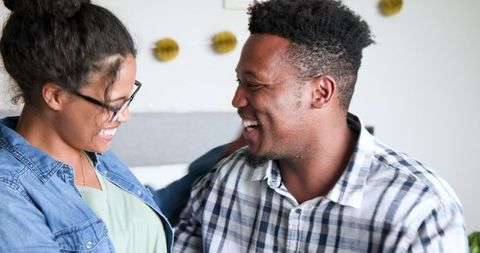 Happy Couple Celebrating Anniversary at Home