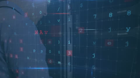 IT Technician Analyzing Digital Cyber Security Data