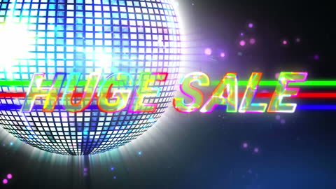 Colorful Huge Sale Animation with Disco Lighting and Effects
