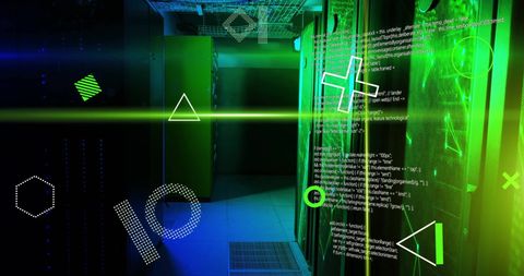Digital Data Flow and Processing in Secure Server Room - Download Free Stock Images Pikwizard.com