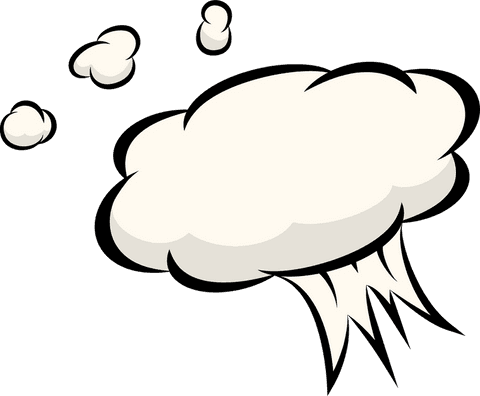 Comic Explosion Smoky Cloud Graphic on Transparent Background - Download Free Stock Videos Pikwizard.com