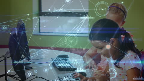 Schoolgirls Engaging with Innovative Digital Technology