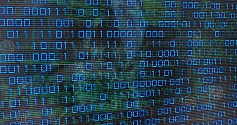 Binary Code Overlaying Green Circuit Background for Technology Concepts - Download Free Stock Images Pikwizard.com