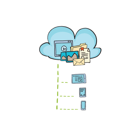 transparent illustration of cloud computing with communication icons - Download Free Stock Videos Pikwizard.com