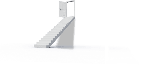 Staircase Leading to Open Door with Transparent Effect