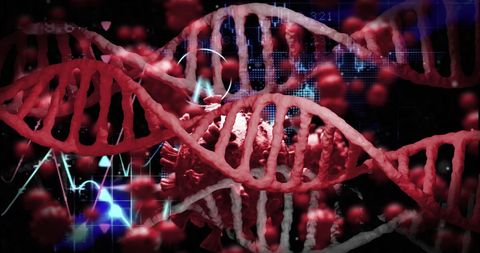 Virus Cells with Interleaved DNA Strands on Digital Interface - Download Free Stock Images Pikwizard.com