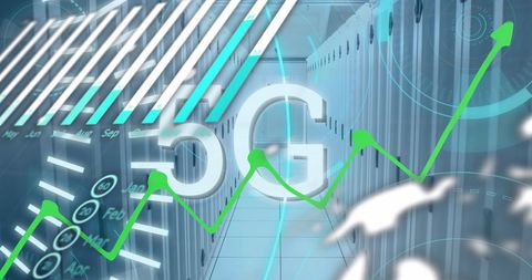 Innovative 5G Technology with Financial Data and Server Connection - Download Free Stock Images Pikwizard.com