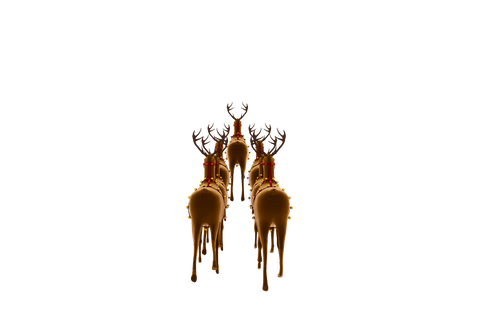 Festive Reindeer Herd in Sleigh Form Transparent Background