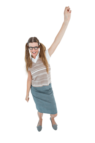 transparent happy geeky hipster celebrating with joyful move - Download Free Stock Videos Pikwizard.com