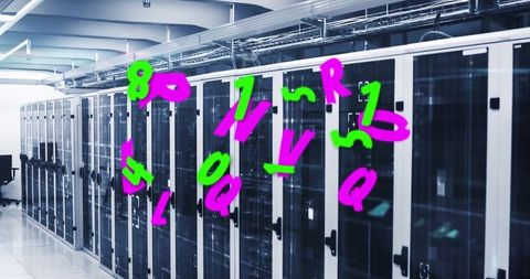 Modern Data Center with Floating Digital Elements